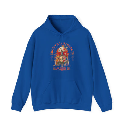Women's Grapple like a Girl Hoodie - Growth is Strength