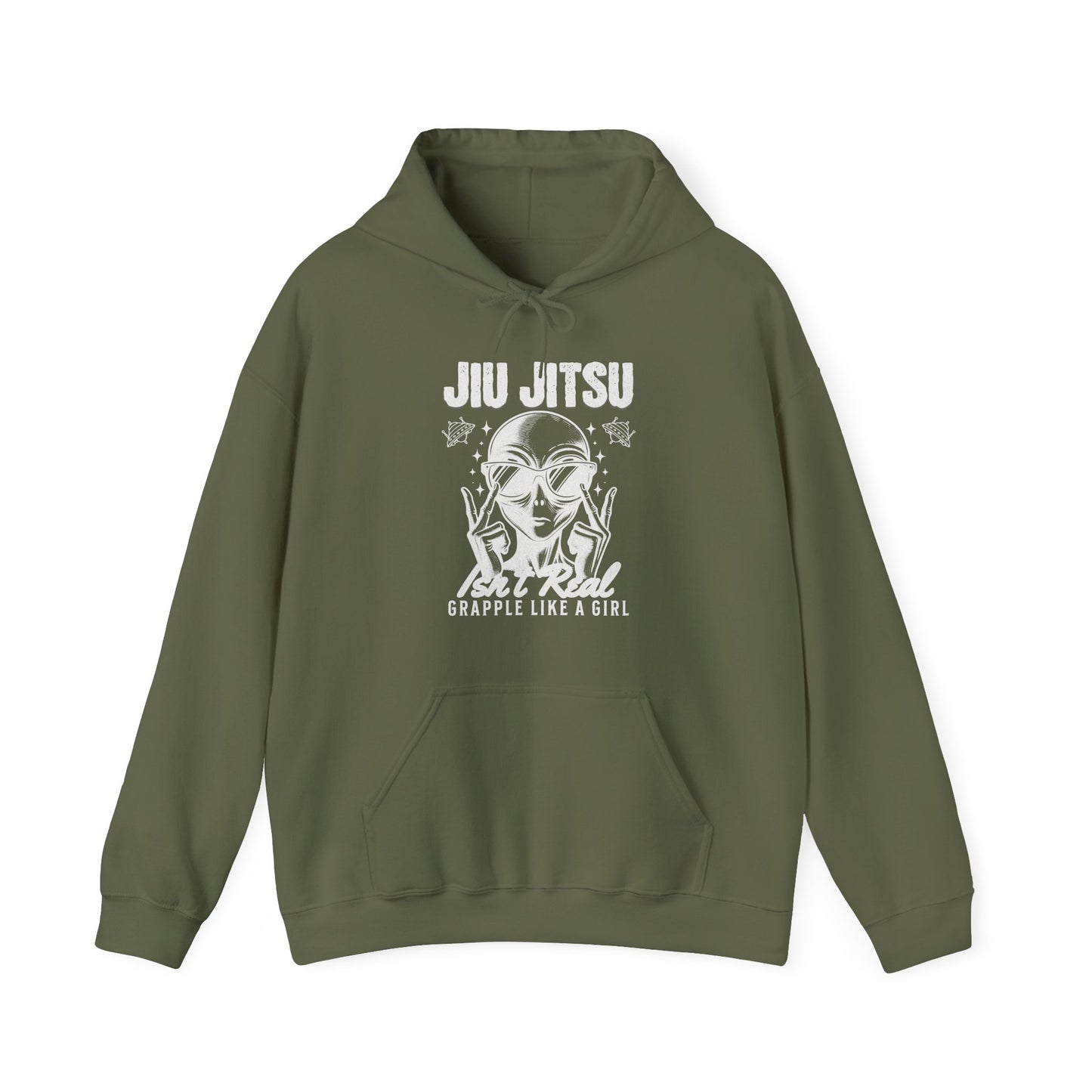 Grapple like a Girl BJJ Hoodie - Jiu Jitsu isn't Real Alien