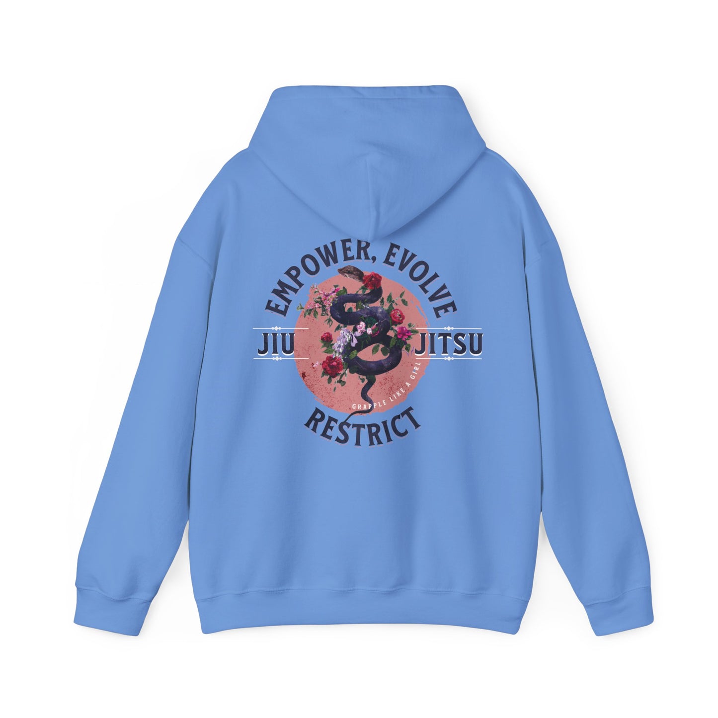 Women's Jiu Jitsu Hoodie - Empower, Evolve, Restrict Snake Design BJJ Apparel