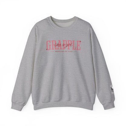 Women's Crewneck Sweater - Simple Pink, Grapple like a Girl
