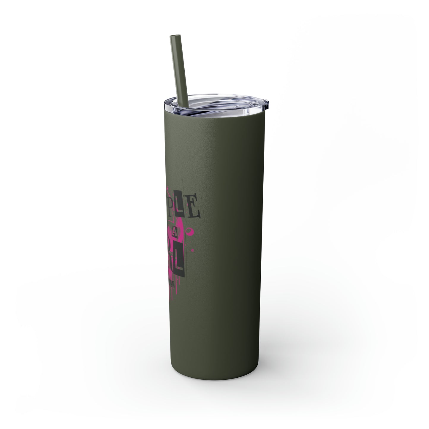 Grapple Like a Girl BJJ Skinny Matte Tumbler, 20oz