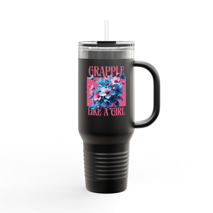 Grapple like a Girl Insulated Travel Mug - 40oz - Cherry Blossoms