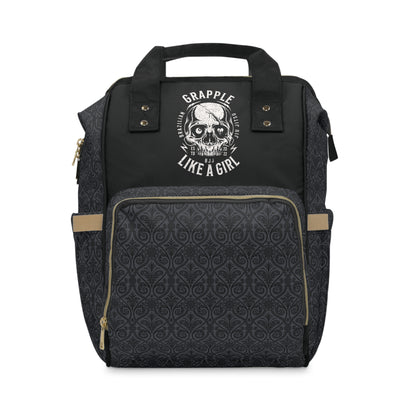 Women's Grapple like a Girl Jiu Jitsu Gear Backpack - Skull Logo