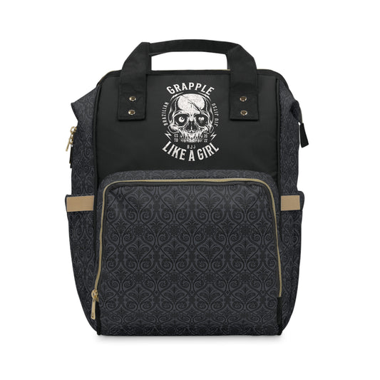 Women's Grapple like a Girl Jiu Jitsu Gear Backpack - Skull Logo