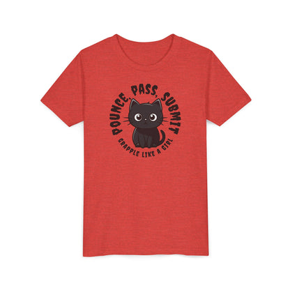 Grapple like a Girl Youth Short Sleeve Tee - Pounce, Pass, Submit *Limited Edition*