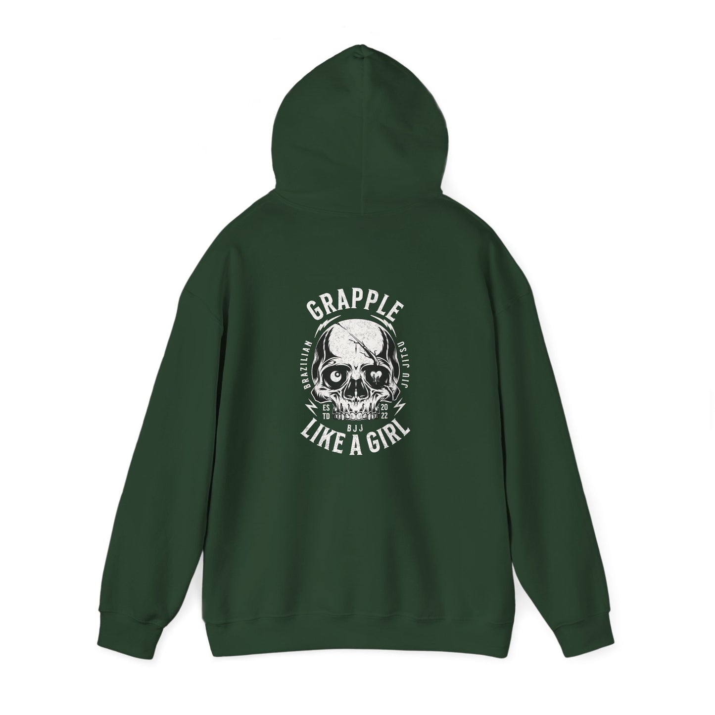Grapple like a Girl BJJ Hoodie - Violent Little Thing/Skull Logo, cursive font