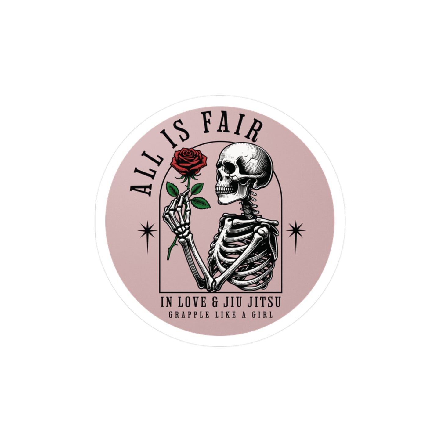 Jiu Jitsu Women's BJJ Vinyl Decal -  All is fair in love & jiu jitsu
