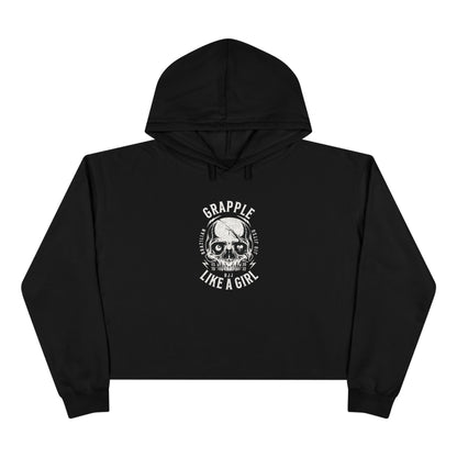 Grapple like a Girl Cropped Hoodie - Skull Logo