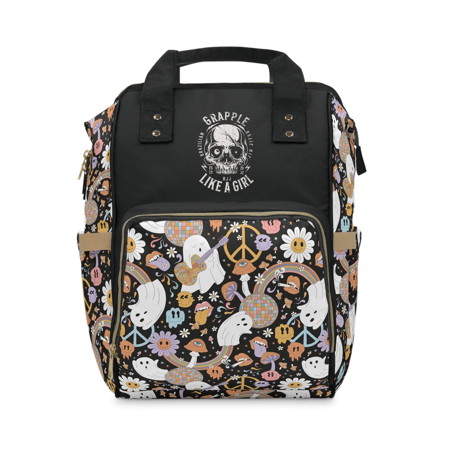 Women's Grapple like a Girl Jiu Jitsu Gear Backpack - Groovy Ghosts