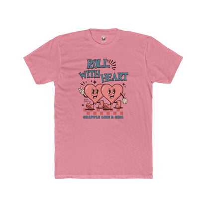 Grapple like a Girl Unisex Cotton T-shirt - Roll with Heart