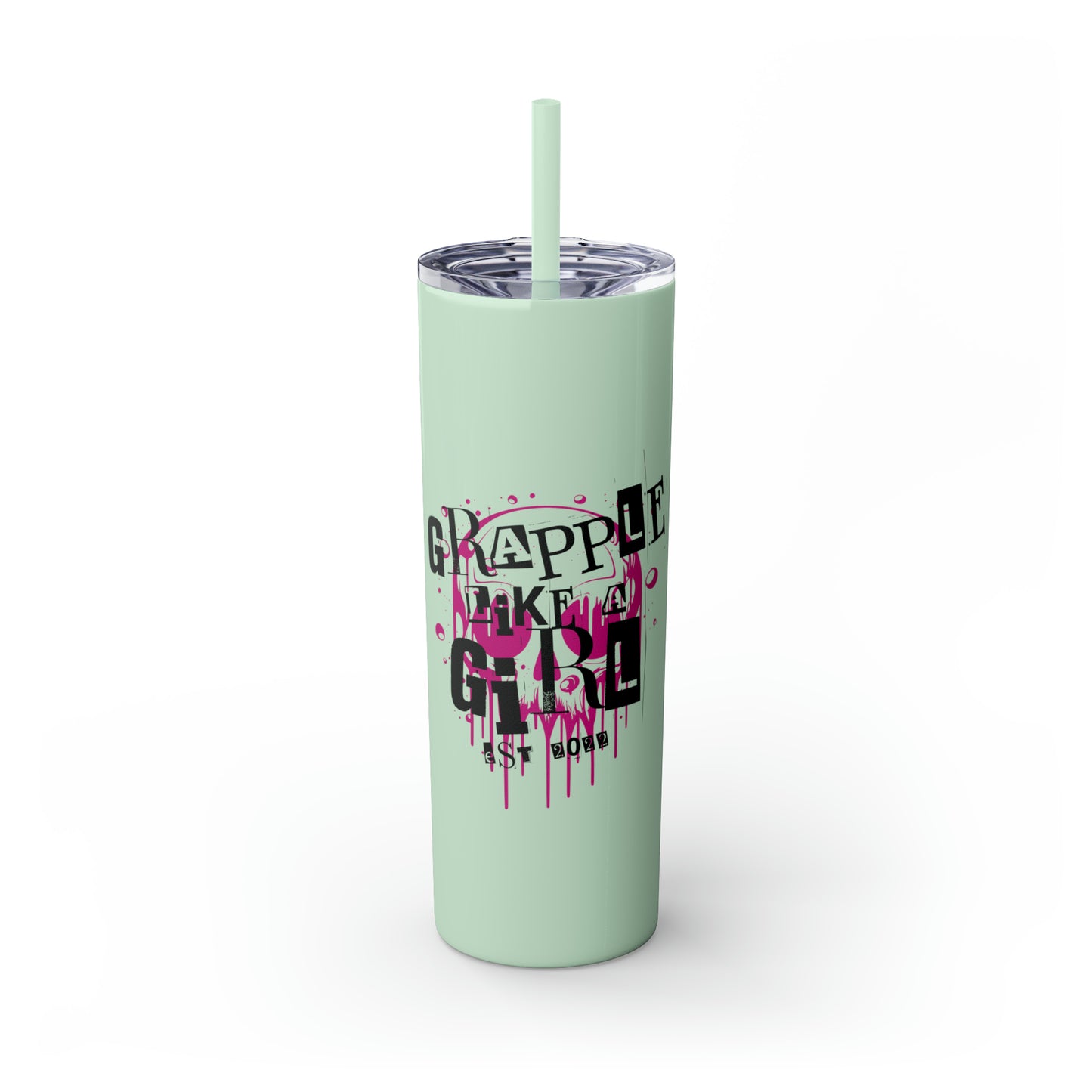 Grapple Like a Girl BJJ Skinny Matte Tumbler, 20oz