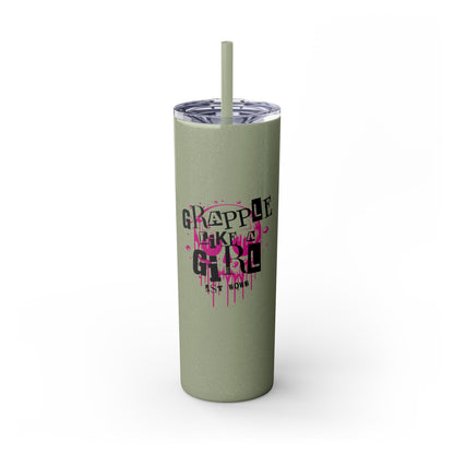 Grapple Like a Girl BJJ Skinny Matte Tumbler, 20oz