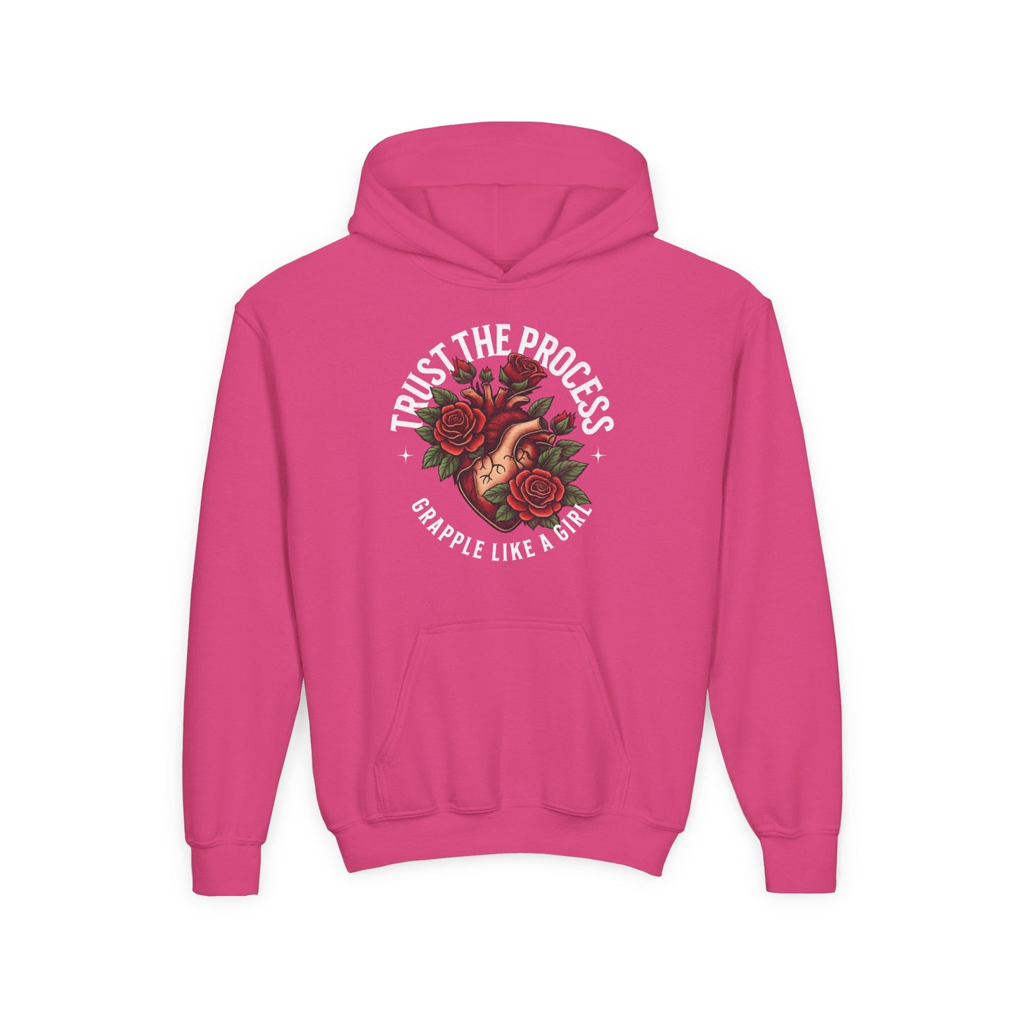 Youth Grapple like a Girl BJJ Hoodie - Trust the Process