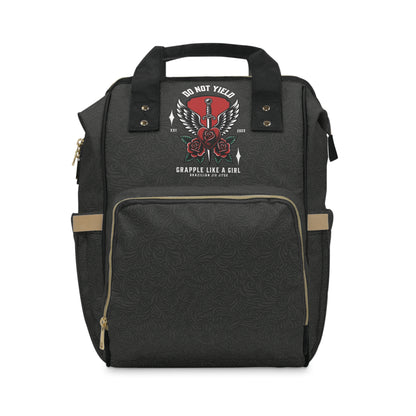 Women's Grapple like a Girl Jiu Jitsu Gear Backpack - Do not yield.