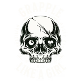 Grapple Like a Girl Brazilian Jiu-Jitsu skull logo graphic