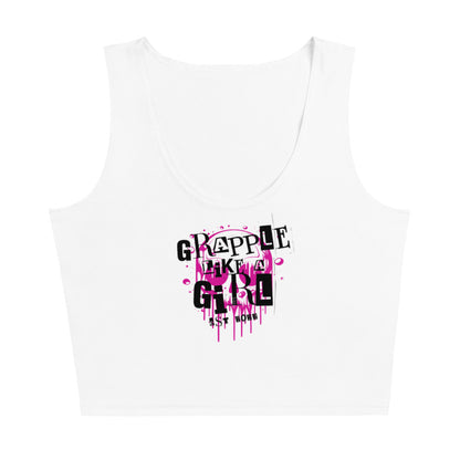 Grapple like a Girl Crop Top - White