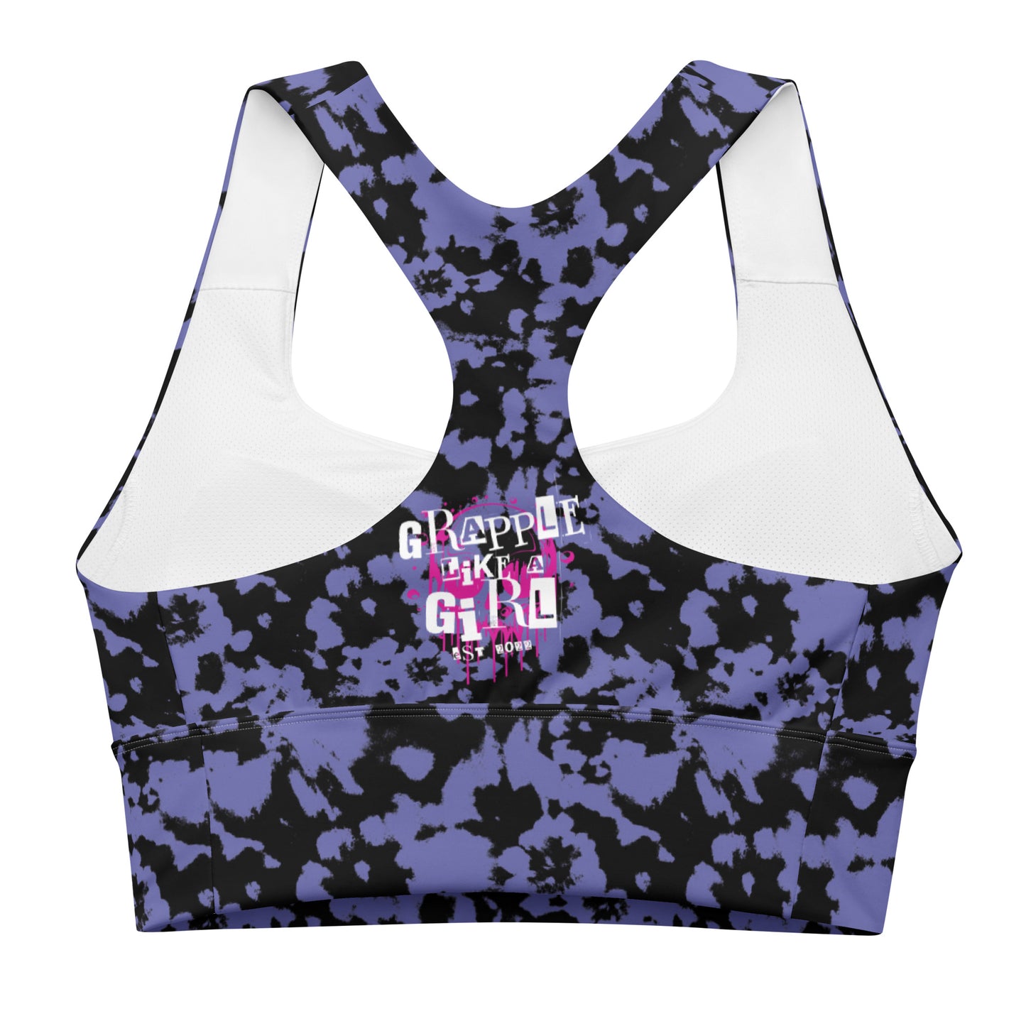 Grapple like Girl Purple Camo Longline sports bra