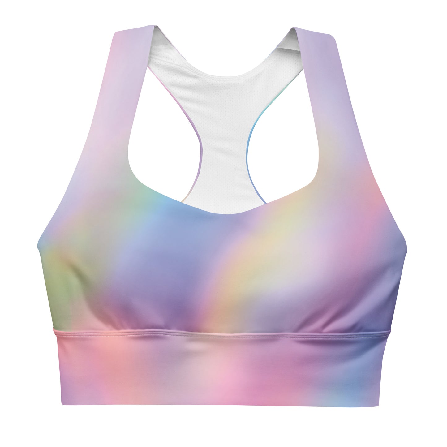 Cotton Candy Rainbow Grapple like a Girl Longline sports bra