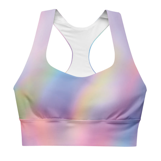 Cotton Candy Rainbow Grapple like a Girl Longline sports bra