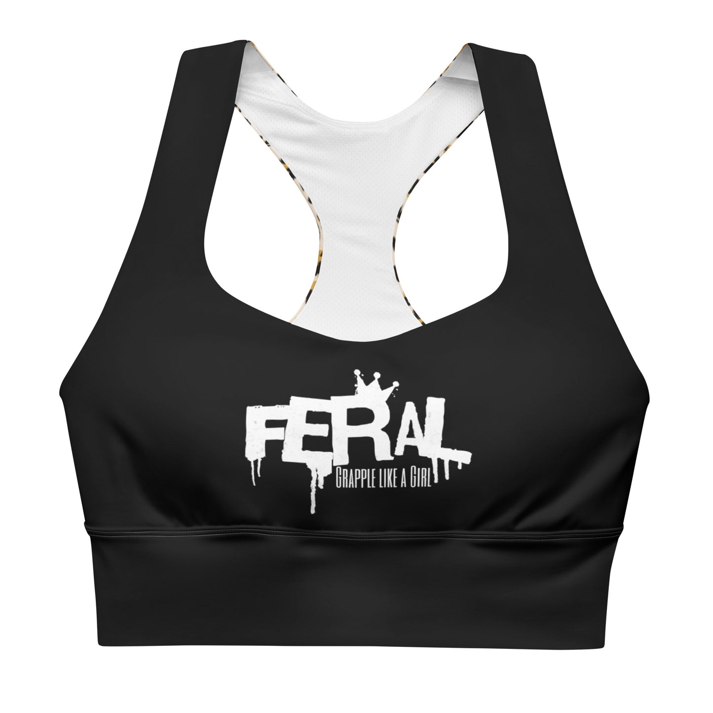 Grapple like a Girl Feral Long Line Sports Bra - Cheetah Print back