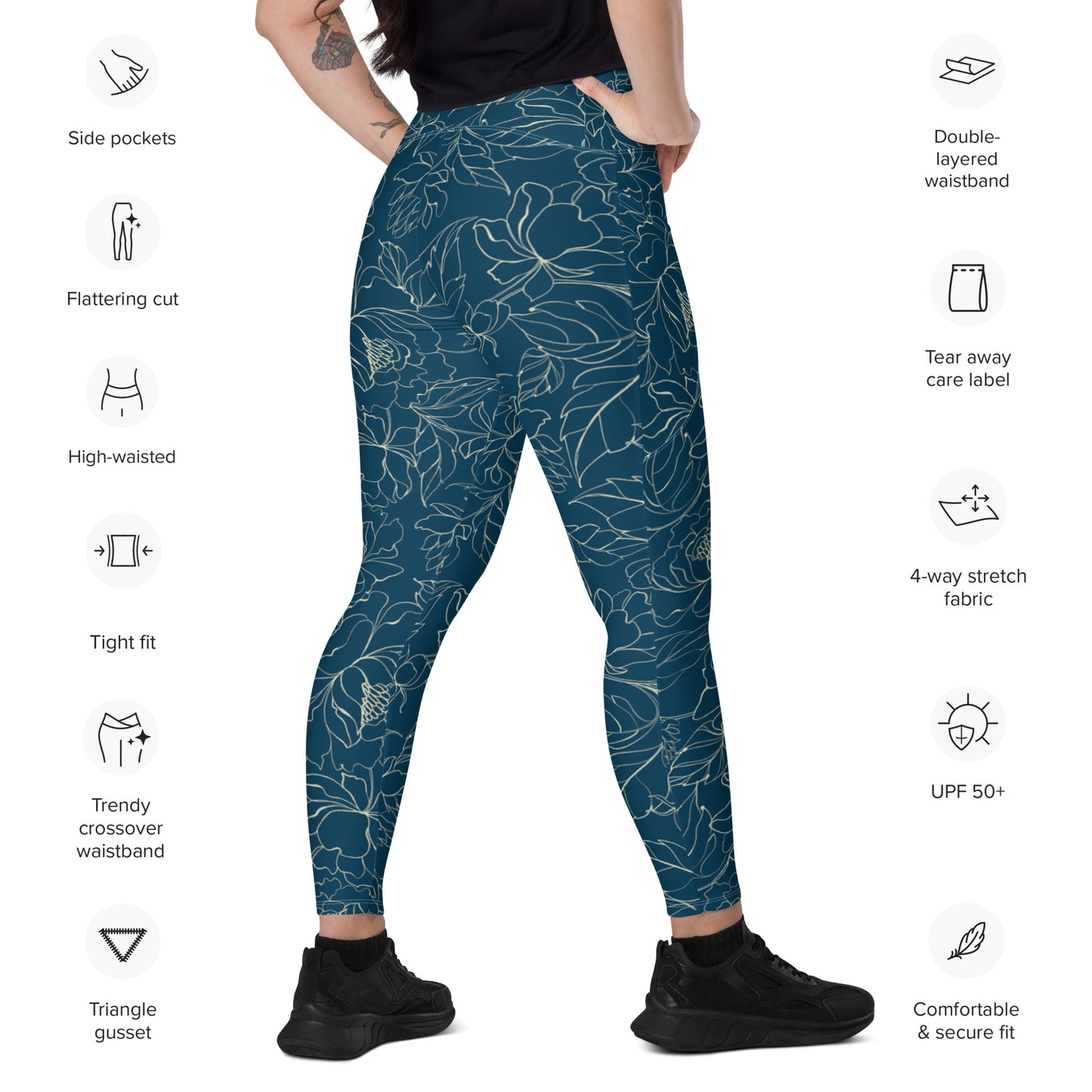 Women's No Gi Spats, Crossover leggings with pockets