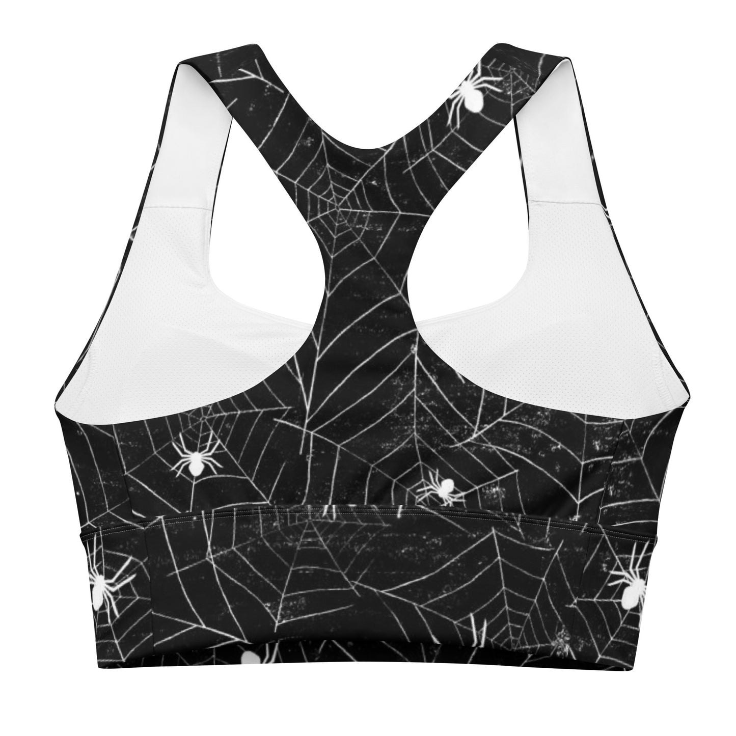 Grapple like a Girl Longline Sports Bra - Spiderwebs