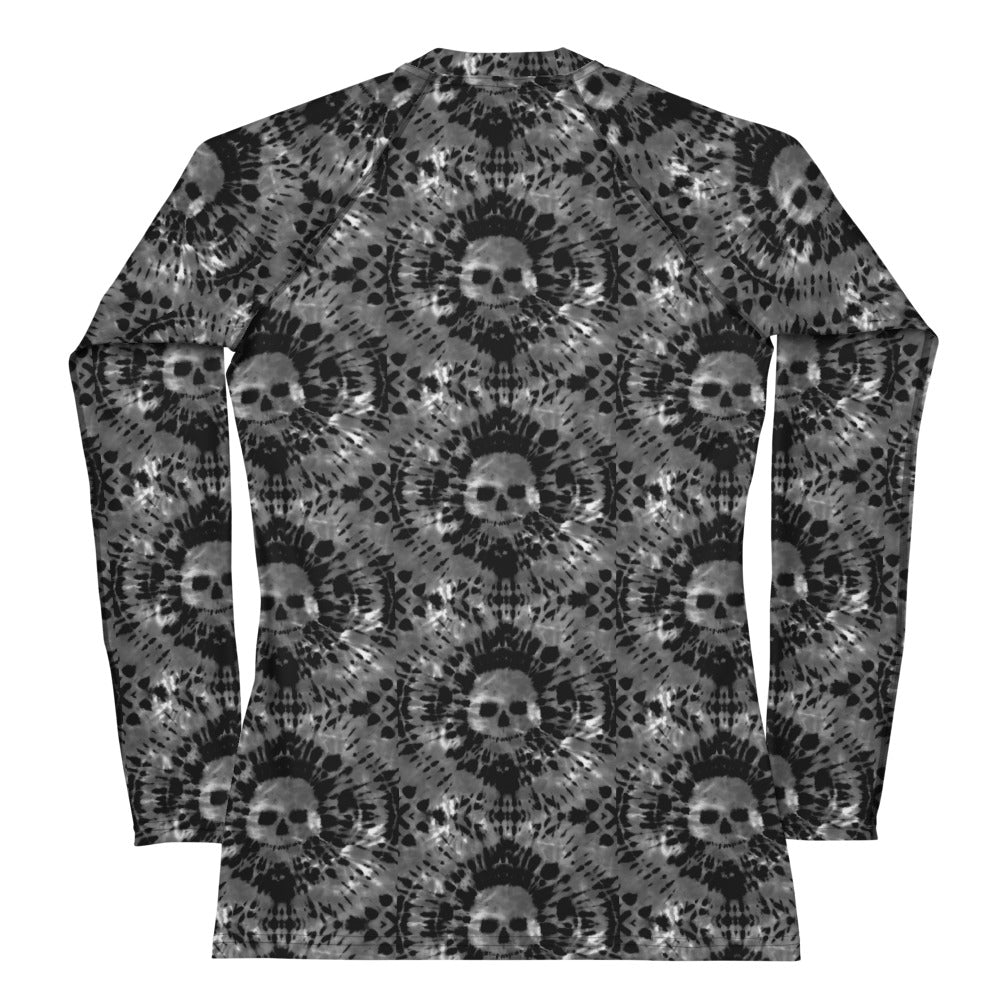 Grapple like a Girl BJJ Rashguard - Tie Dye Skull Print