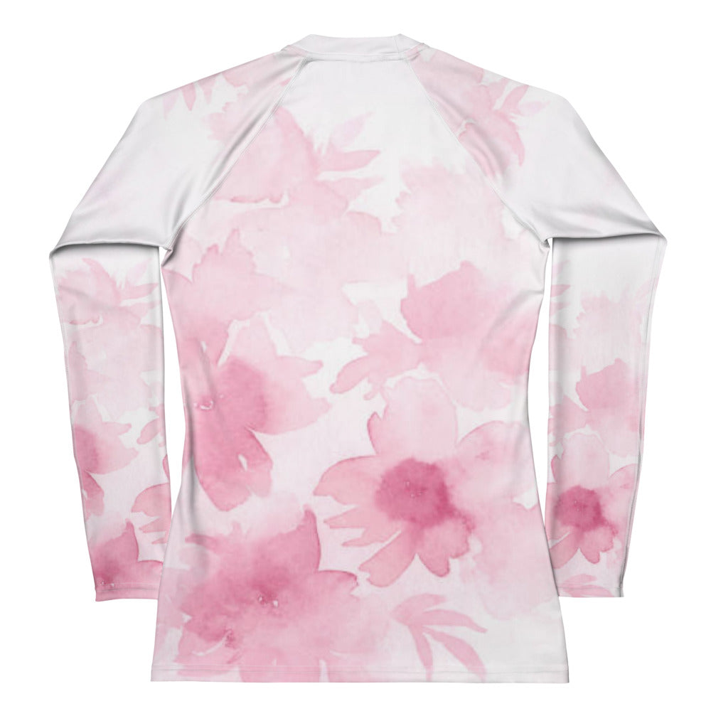 Grapple like a Girl Pink Floral Jiu Jitsu Rashguard