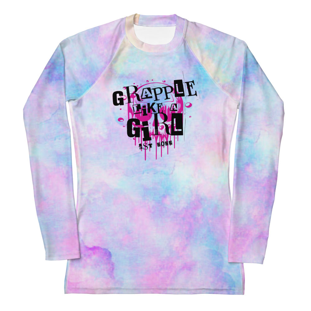 Women's Grapple like a Girl Rashguard - Colorful Print