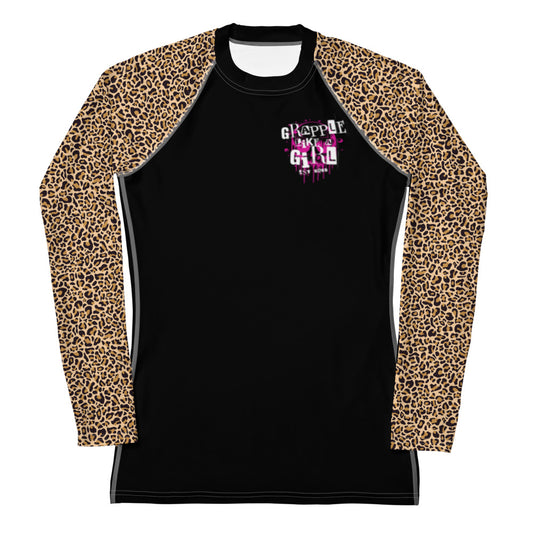 Women's Grapple like a Girl Feral Cheetah Print Rash Guard