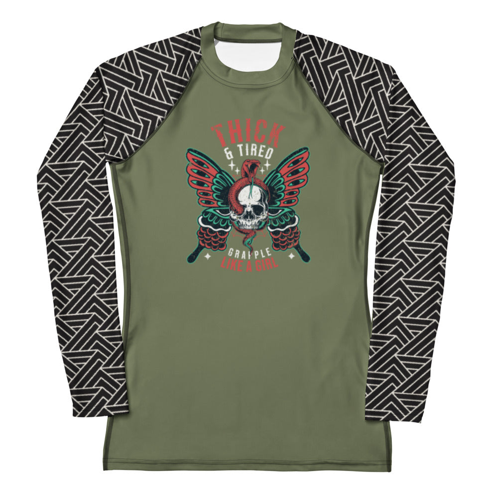 Thick & Tired Grapple like a Girl Rash Guard – Grapple Like a Girl