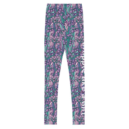 Grapple like a Girl Blue Floral Jiu Jitsu Spats, BJJ leggings