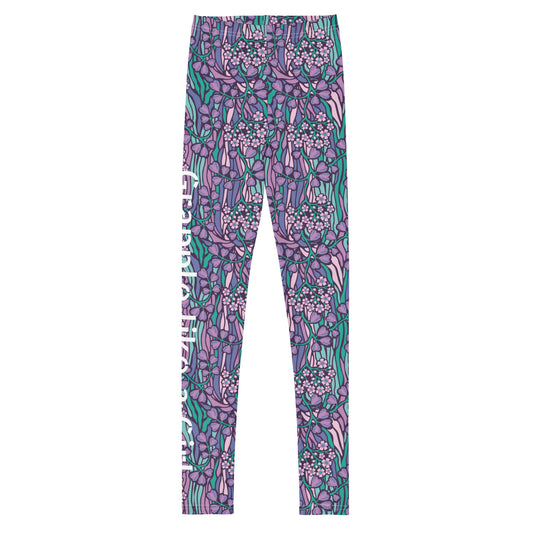Grapple like a Girl Blue Floral Jiu Jitsu Spats, BJJ leggings