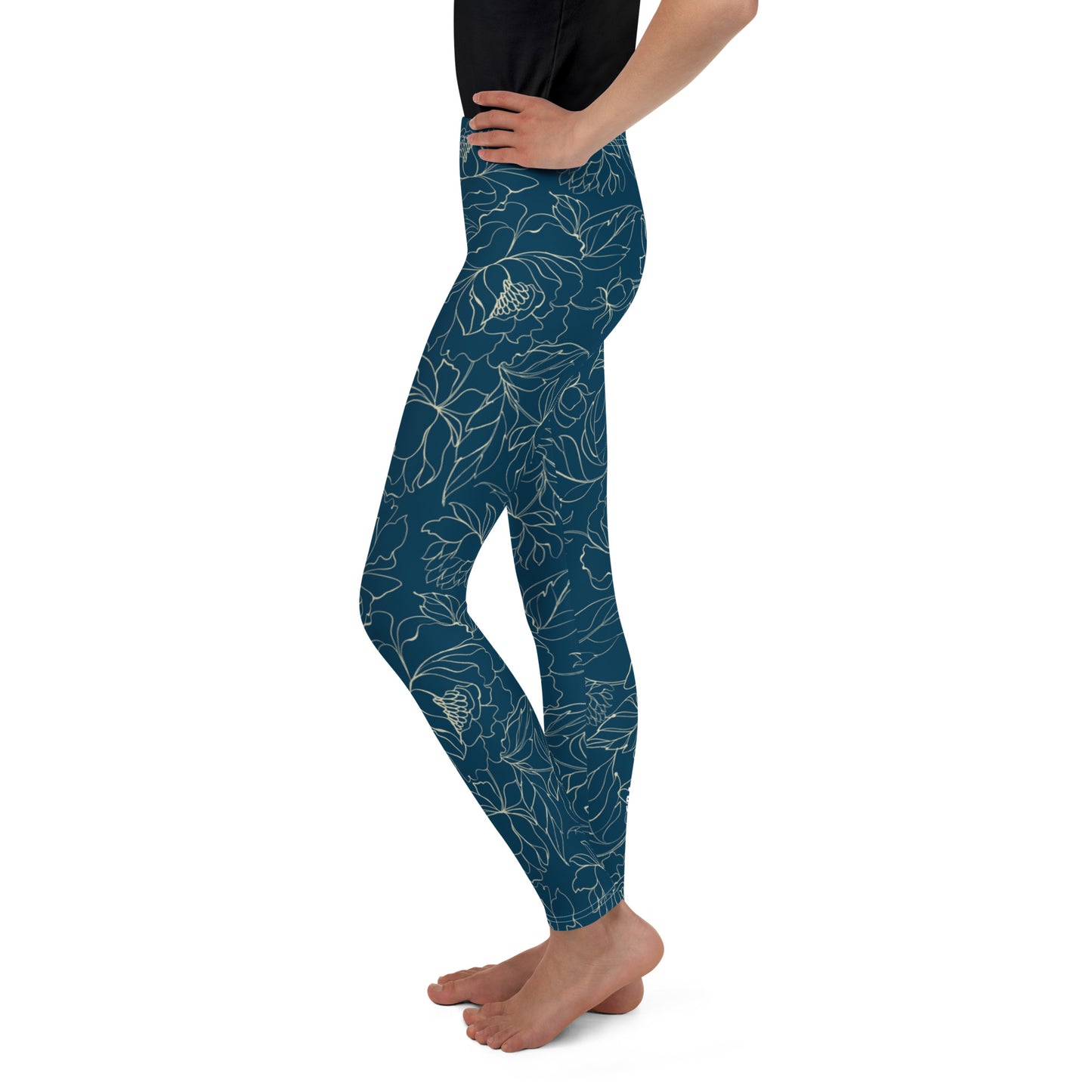 Grapple like a Girl Blue Floral Jiu Jitsu Spats, BJJ leggings