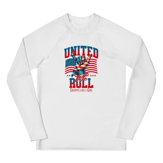 United We Roll Grapple like a Girl Youth Rashguard