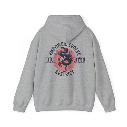 Women's Jiu Jitsu Hoodie - Empower, Evolve, Restrict Snake Design BJJ Apparel