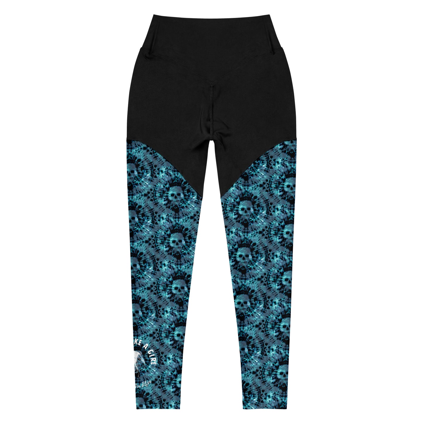 Women's Grapple like a Girl Tie Dye Skull Spats, Jiu Jitsu Leggings