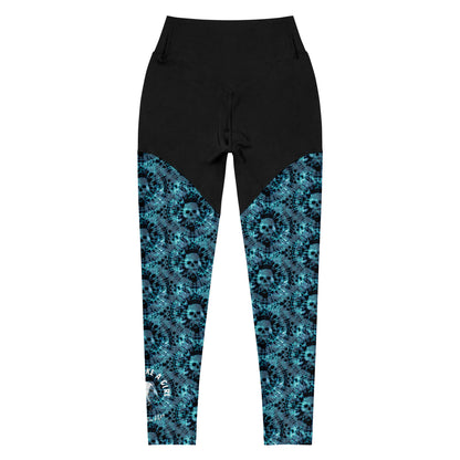 Women's Grapple like a Girl Tie Dye Skull Spats, Jiu Jitsu Leggings