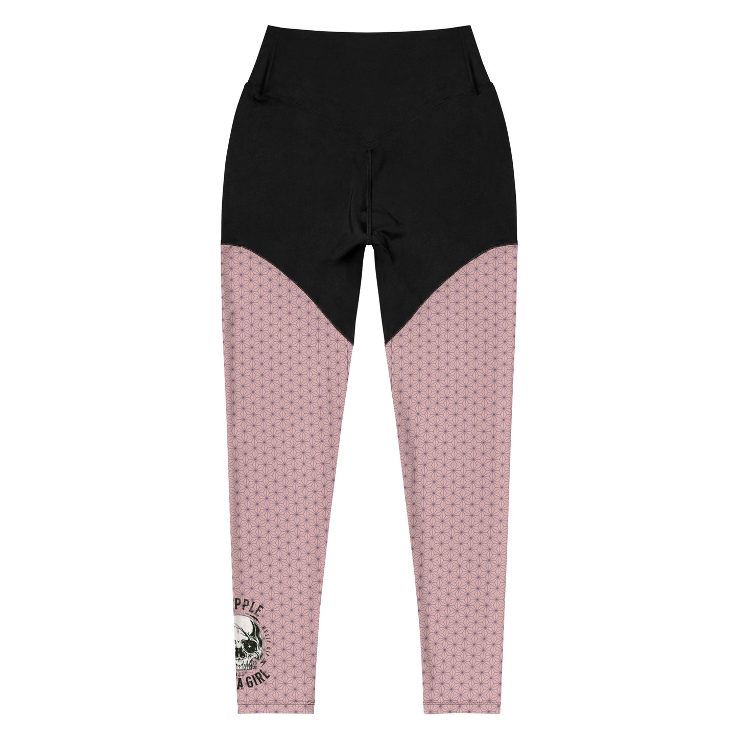 Women's Grapple like a Girl Prink Geometric, Anime Inspired Spats, Jiu Jitsu Leggings