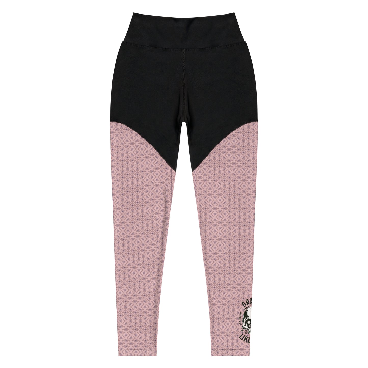 Women's Grapple like a Girl Prink Geometric, Anime Inspired Spats, Jiu Jitsu Leggings