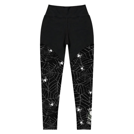 Women's Grapple like a Girl Spats, Jiu Jitsu Leggings - Spiderwebs