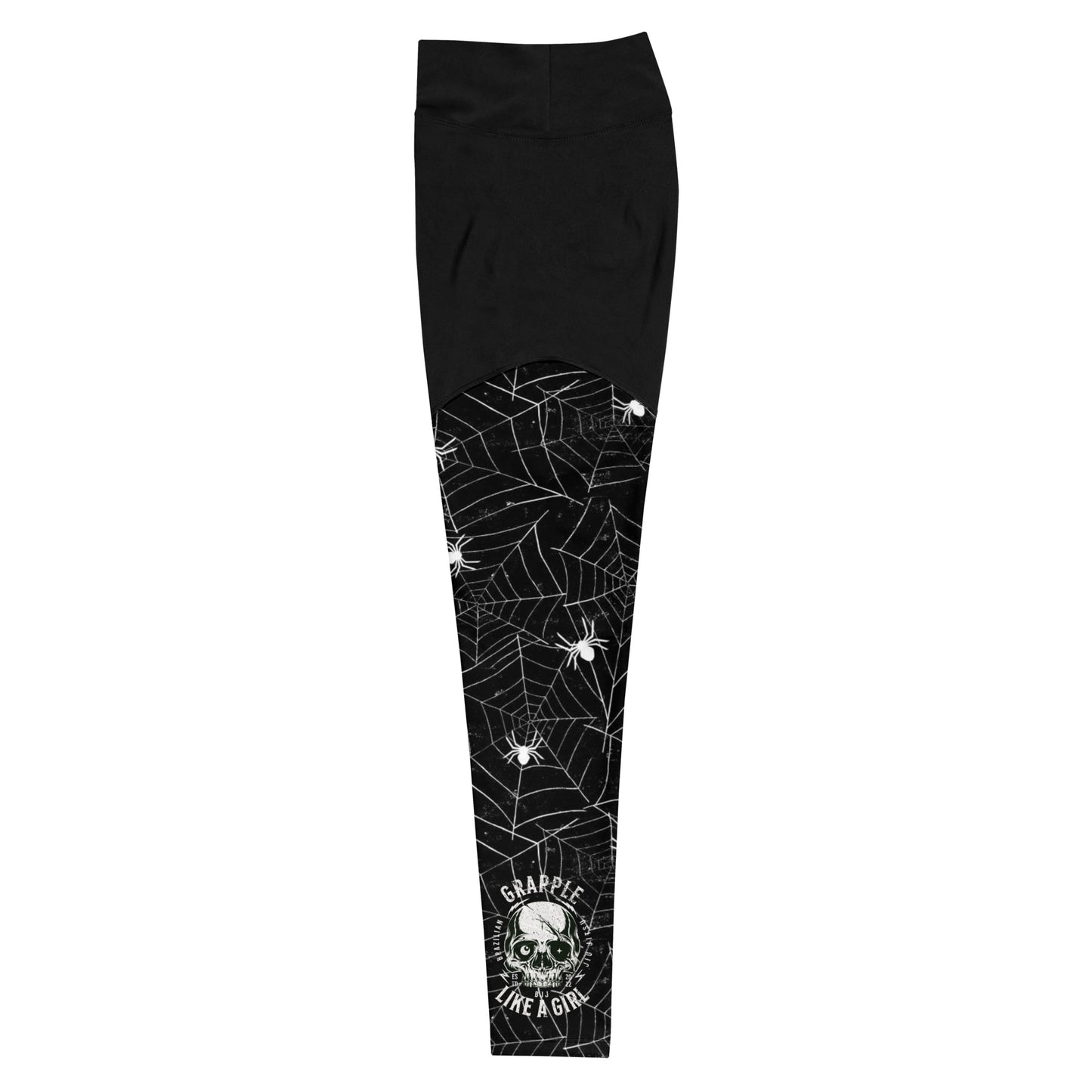 Women's Grapple like a Girl Spats, Jiu Jitsu Leggings - Spiderwebs