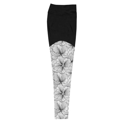 Women's Grapple like a Girl Floral Print Spats, Jiu Jitsu Leggings